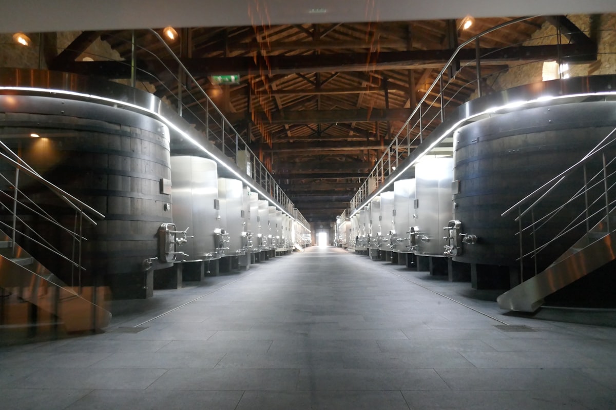 Tanques de proceso en bodega vitivinícola